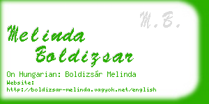 melinda boldizsar business card